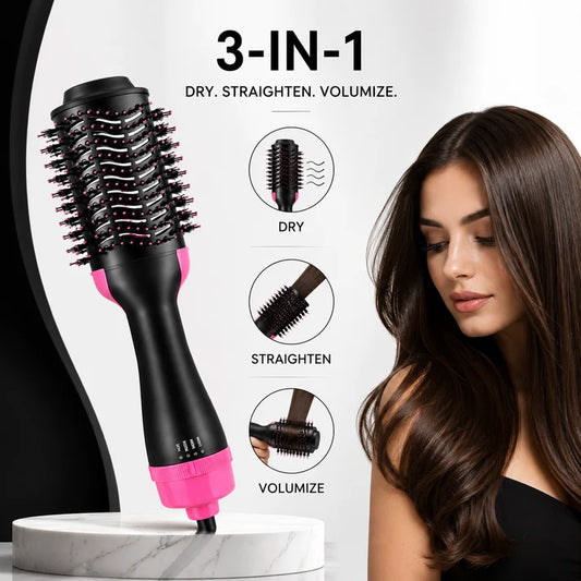 3 in 1 Hot Air Brush Hair Dryer & Styler with Free Delivery
