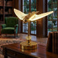 Luxury Gold Bird Night Lamp, Golden Fancy Table Electric Lamp, Crystal Hummingbird Lamp