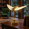 Luxury Gold Bird Night Lamp, Golden Fancy Table Electric Lamp, Crystal Hummingbird Lamp