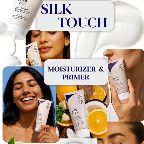 FLi.CKA Silk Touch 3 In 1 Moisturizer And Primer For Face Makeup | Hydrating, Lightweight & Long- Lasting | All Skin Types | Milk-Cream Multi Function | Minimises Pores | 60 Gram