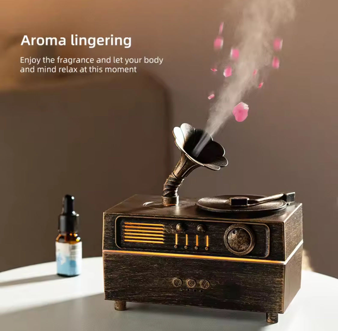 Vintage Gramophone Bluetooth Speaker With Humidifier, Retro Gramophone Air Humidifier, Aroma Humidifier, Home Office  Air Purifier