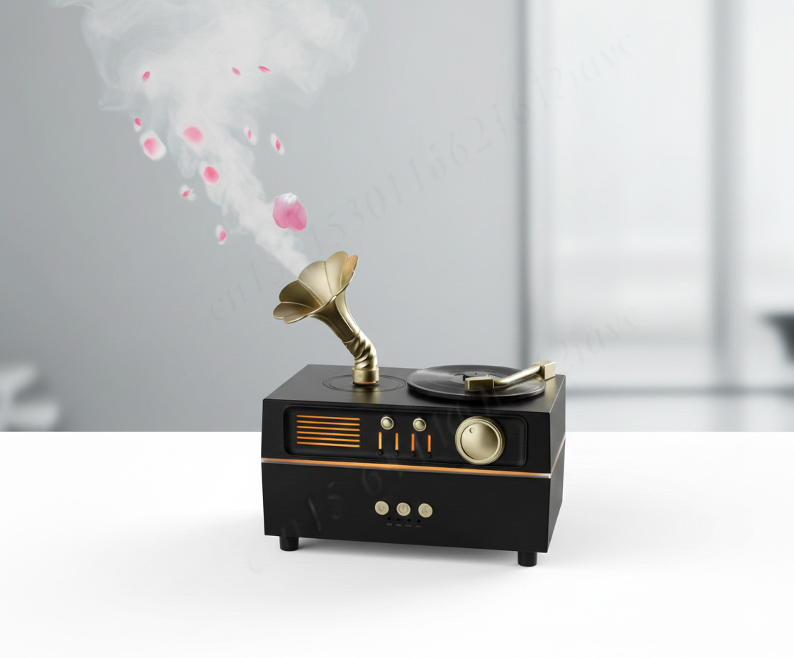 Vintage Gramophone Bluetooth Speaker With Humidifier, Retro Gramophone Air Humidifier, Aroma Humidifier, Home Office  Air Purifier