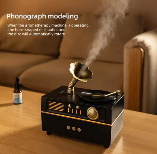Vintage Gramophone Bluetooth Speaker With Humidifier, Retro Gramophone Air Humidifier, Aroma Humidifier, Home Office  Air Purifier