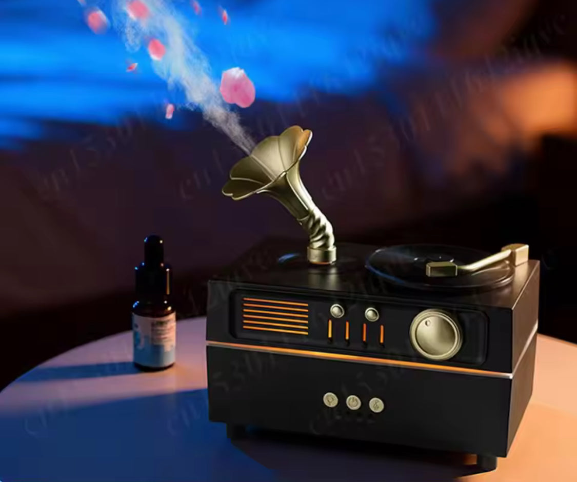 Vintage Gramophone Bluetooth Speaker With Humidifier, Retro Gramophone Air Humidifier, Aroma Humidifier, Home Office  Air Purifier