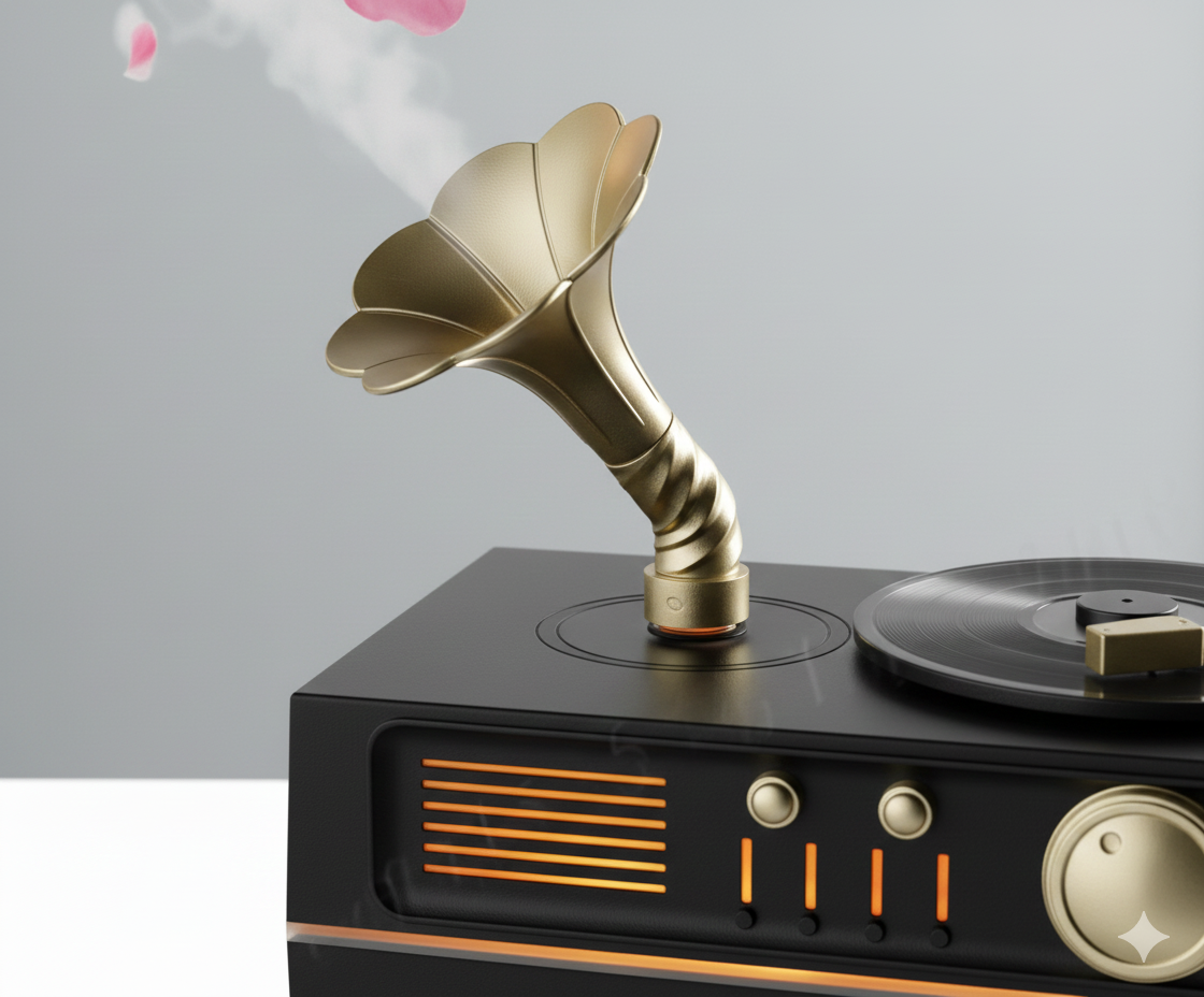Vintage Gramophone Bluetooth Speaker With Humidifier, Retro Gramophone Air Humidifier, Aroma Humidifier, Home Office  Air Purifier