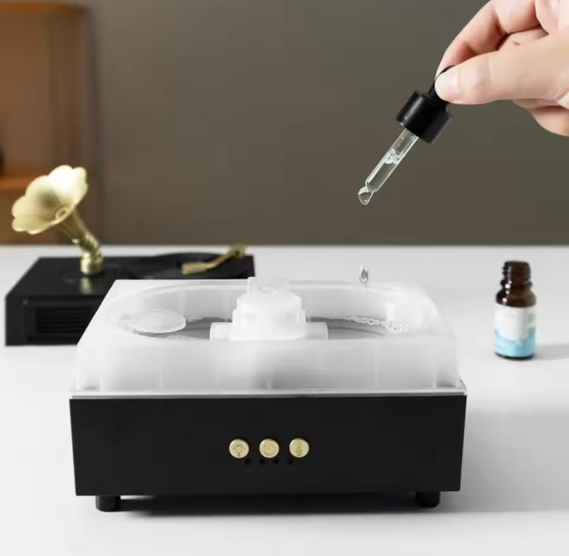 Vintage Gramophone Bluetooth Speaker With Humidifier, Retro Gramophone Air Humidifier, Aroma Humidifier, Home Office  Air Purifier