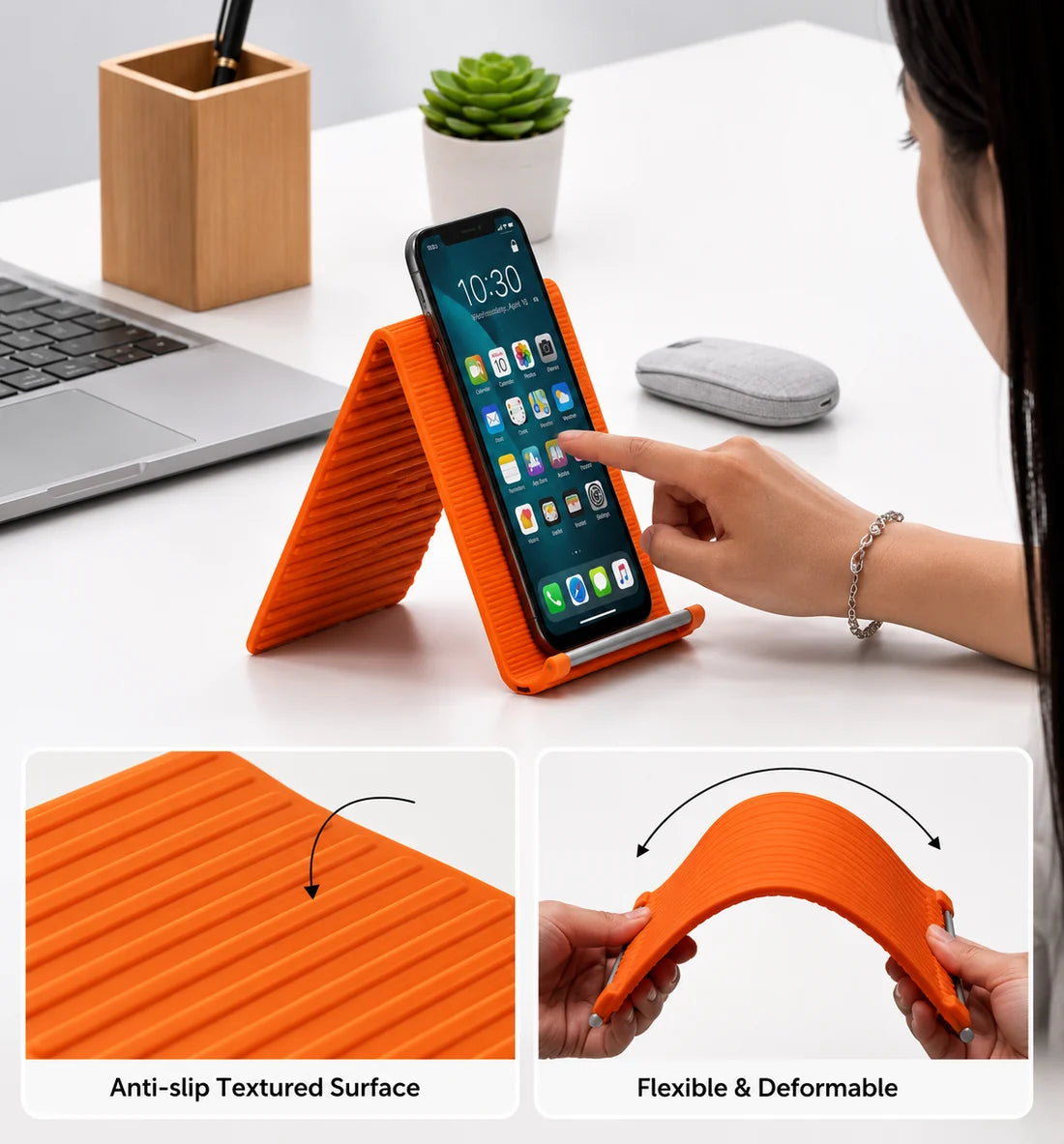 Universal Silicone Phone Holder Portable Foldable Smartphone,Tablet Stand for All Phone Tablet Laptop Devices with Free Delivery