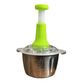 Assorted Stainless Steel Manual Food Chopper 2L – Multi-Purpose Vegetable, Fruit & Nut Cutter with Hand Push Blades