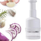 Manual Food Chopper, Handheld Chopper Slicer Dicer Mixer Stainless Steel Sharp Cutter Blades, Slap Press Chopper for Vegetables Onions Garlic Salad Herbs