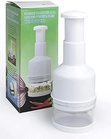 Manual Food Chopper, Handheld Chopper Slicer Dicer Mixer Stainless Steel Sharp Cutter Blades, Slap Press Chopper for Vegetables Onions Garlic Salad Herbs